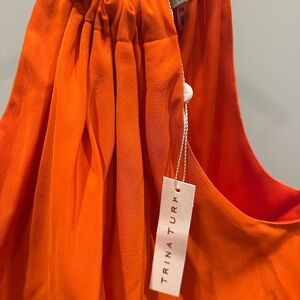 Trina Turk Bright Orange Sleeveless Top